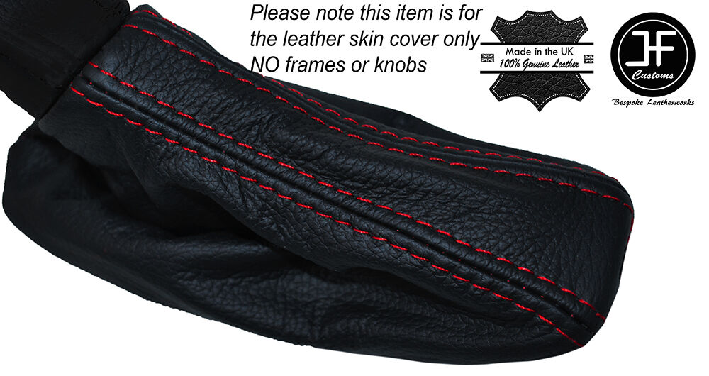 RED STITCHING LEATHER SKIN HANDBRAKE GAITER FITS VOLVO S90 960 1995-1998