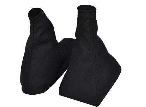 BLACK STITCHING FITS ALFA ROMEO 147 2001-2010 GEAR HANDBRAKE GAITERS REAL SUEDE