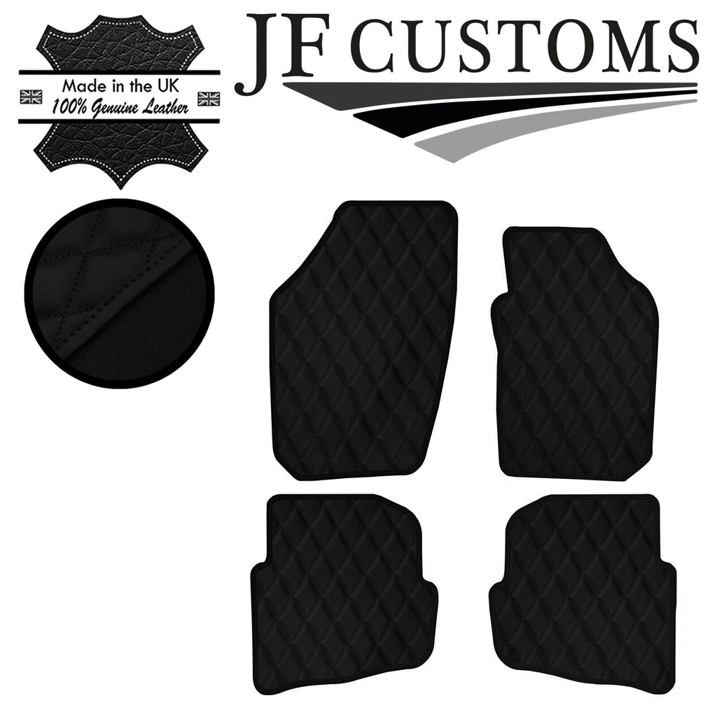 BLACK DIAMOND STITCH VINYL 4X TAILORED FLOOR MAT CARPETS FOR SEAT IBIZA 02-06