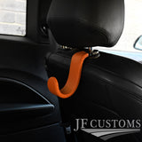 ORANGE ITALIAN LEATHER PLASTIC CAR SEAT HEADREST HOOK FITS AUDI TT MK1 98-06