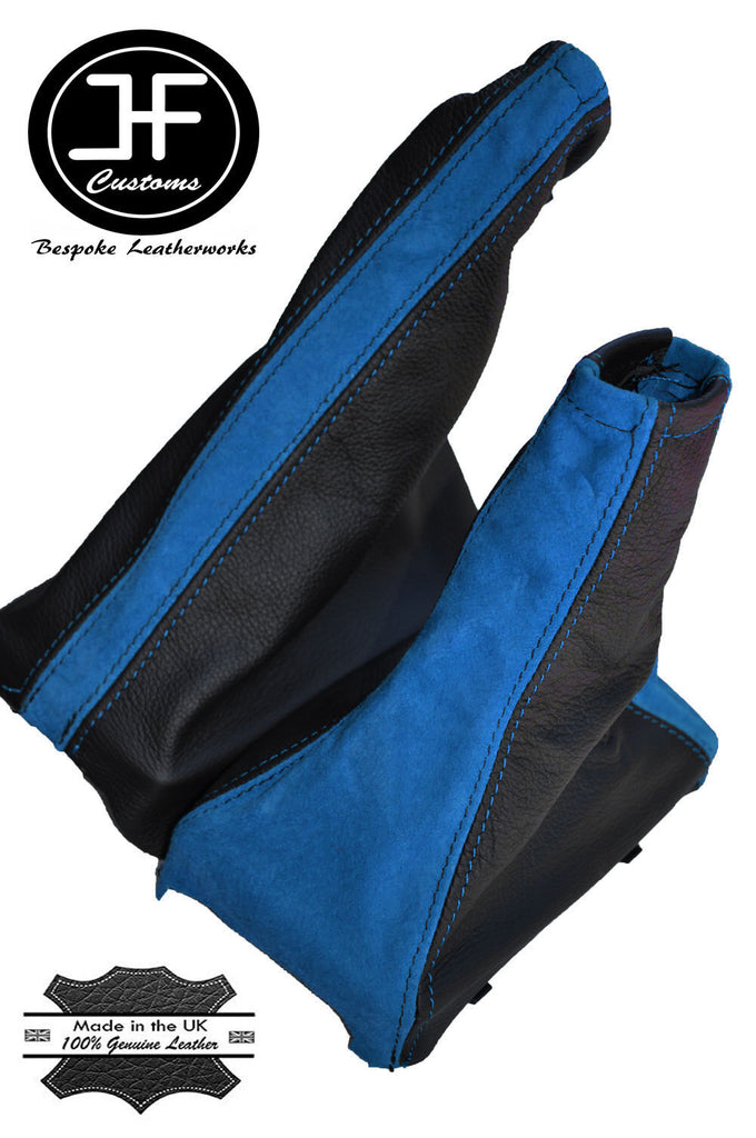 BLUE SUEDE BLACK LEATHER GEAR&HANDBRAKE GAITER FOR VAUXHALL TIGRA TWINTOP 04-09