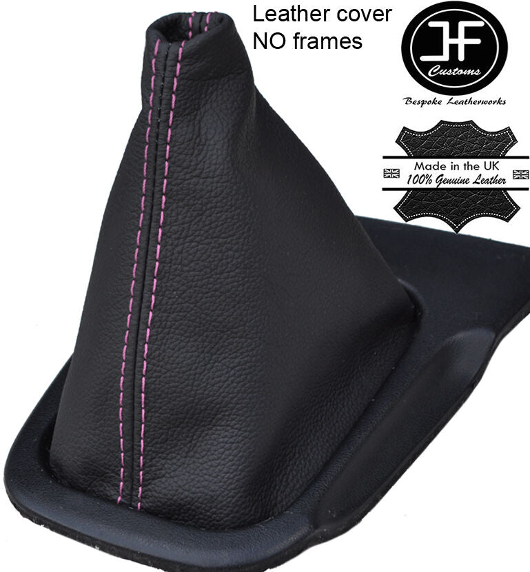 PINK STITCH TOP GRAIN REAL LEATHER GEAR GAITER FITS SILVA 240SX S14 1994-1998