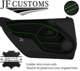 GREEN STITCH 2X FRONT DOOR TRIM KIT LEATHER COVERS FOR SMART FORTWO 451 07-14