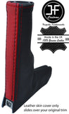 BLACK & RED TOP GRAIN REAL LEATHER HANDBRAKE GAITER FITS AUDI TT MK2 2006-14