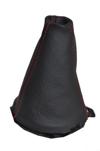 FITS AUDI A2 99-2005 BLACK LEATHER GEAR GAITER RED ST CUSTOM NEW MADE IN UK