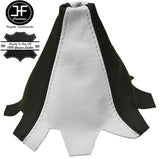 WHITE BLACK LEATHER MANUAL GAITER FOR VW T5 TRANSPORTER MULTIVAN 2003-2010