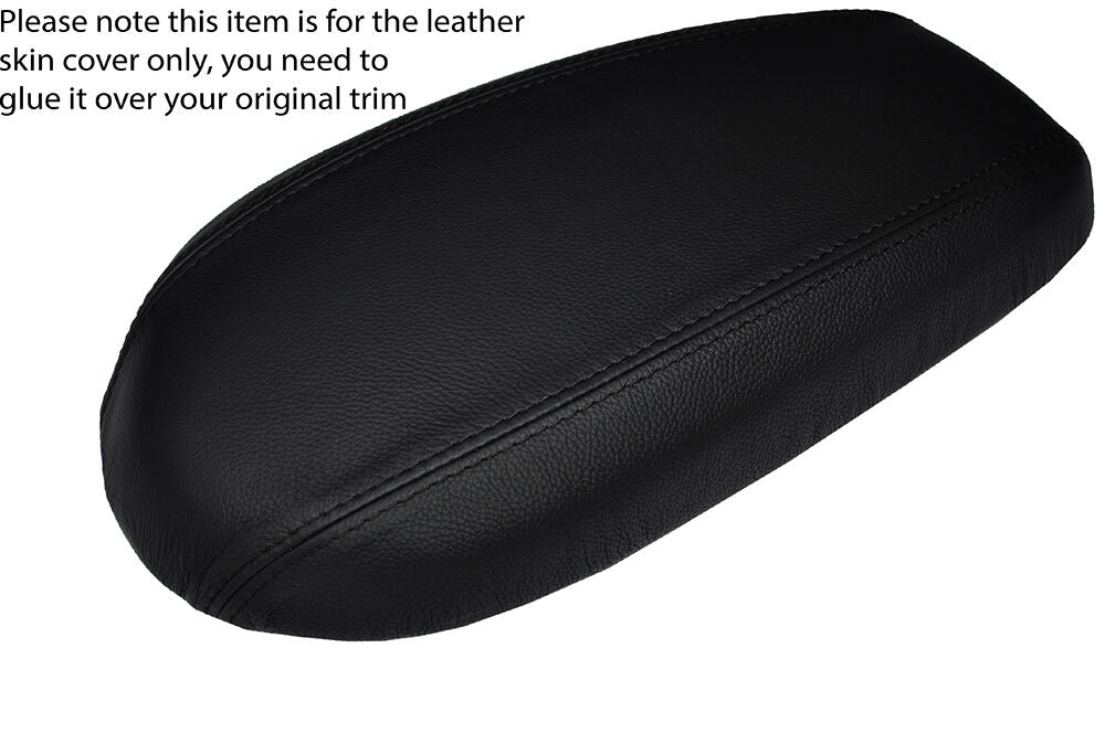 BLACK STITCH ARMREST LID LEATHER SKIN COVER FITS HYUNDAI VELOSTER 2011-2015