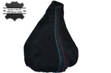 FITS 3 SERIES E36 E46 BLACK SUEDE GEAR GAITER COVER TRI STITCHING CUSTOM NEW