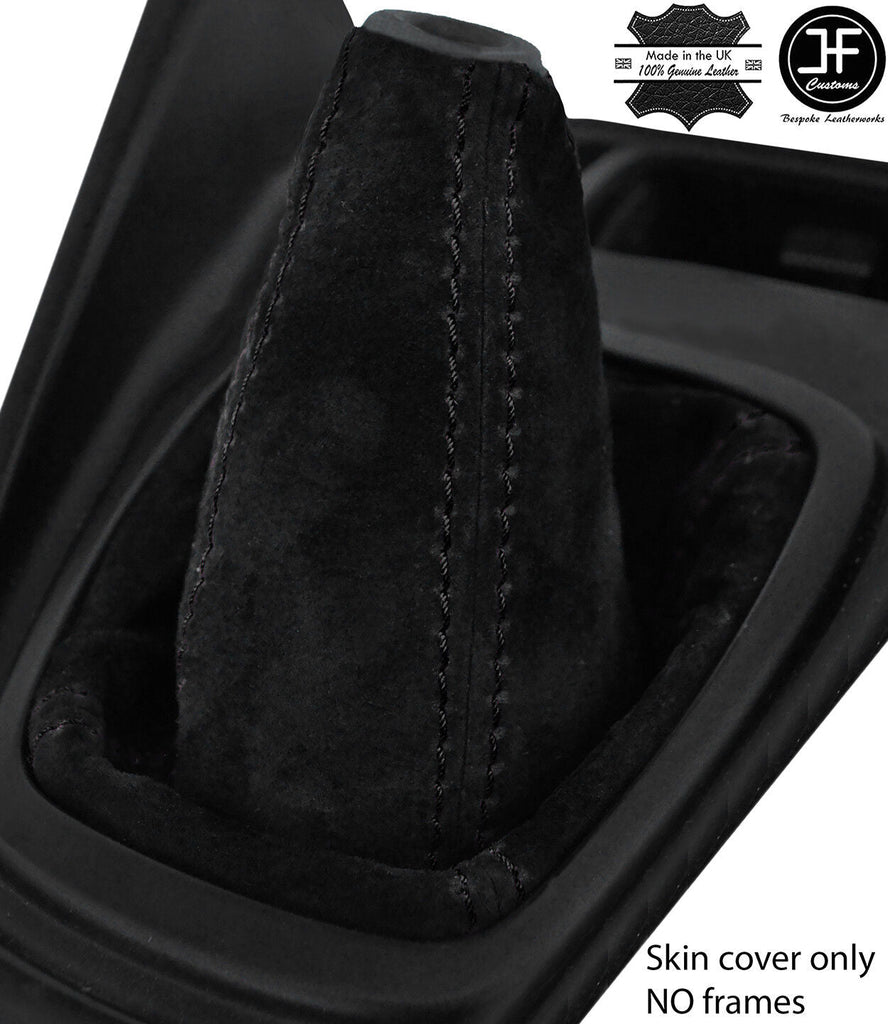 BLACK STITCHING REAL SUEDE MANUAL GEAR GAITER FITS HYUNDAI MATRIX 2001-2009