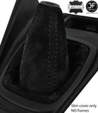 BLACK STITCHING REAL SUEDE MANUAL GEAR GAITER FITS HYUNDAI MATRIX 2001-2009