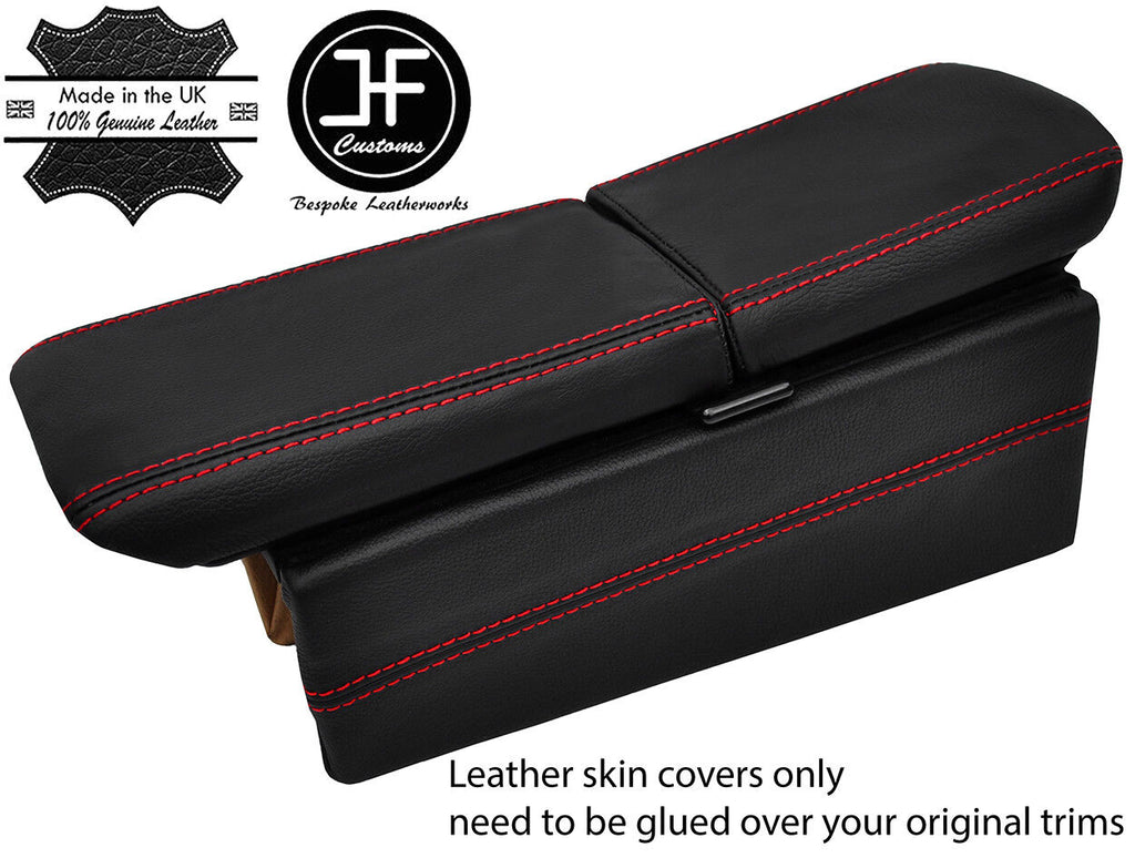 RED DOUBLE STITCH DUAL ARMREST LID&CONSOLE SIDE LEATHER COVERS FITS HONDA NSX