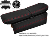 RED DOUBLE STITCH DUAL ARMREST LID&CONSOLE SIDE LEATHER COVERS FITS HONDA NSX
