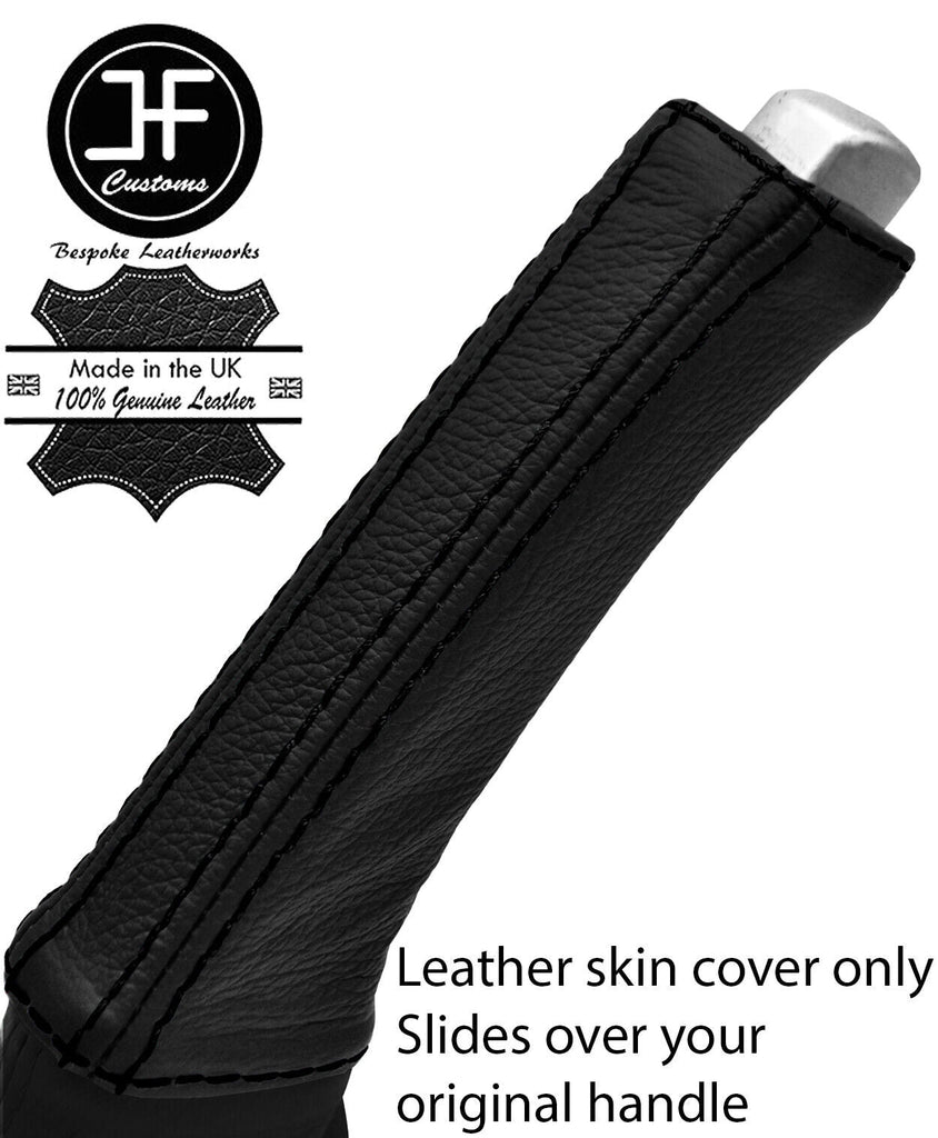 BLACK STITCH REAL LEATHER HANDBRAKE HANDLE COVER FITS VOLVO V70 S60 2001-2007