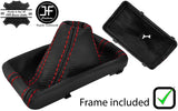 RED STITCH LEATHER AUTOMATIC GEAR GAITER+PLASTIC FRAME FOR AUDI A6 C6 04-11