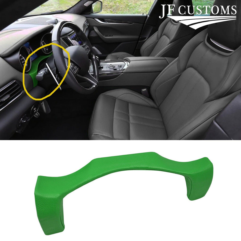 FOR MASERATI LEVANTE GREEN LEATHER COVERED UPPER STEERING COLUMN TRIM + FRAME