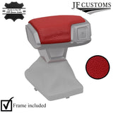 DARK RED LEATHER AUTO TOP KNOB COVER + PLASTIC FRAME FOR AUDI A7 18-22