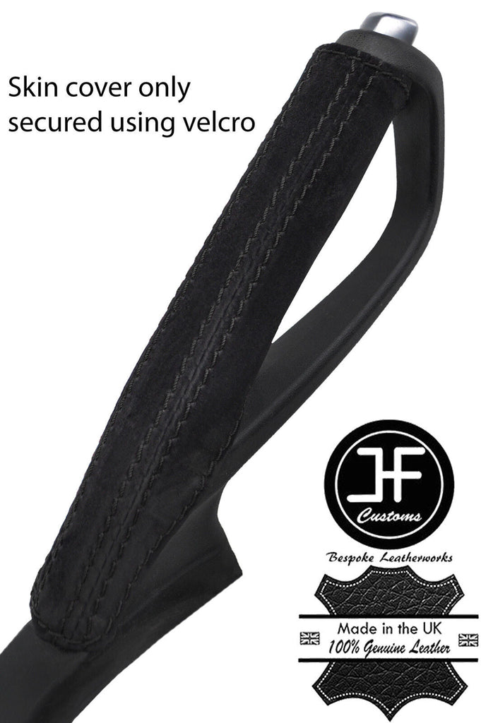 BLACK STITCHING REAL SUEDE HANDBRAKE COVER FOR MAZDA RX8 2003-2012 STYLE 2