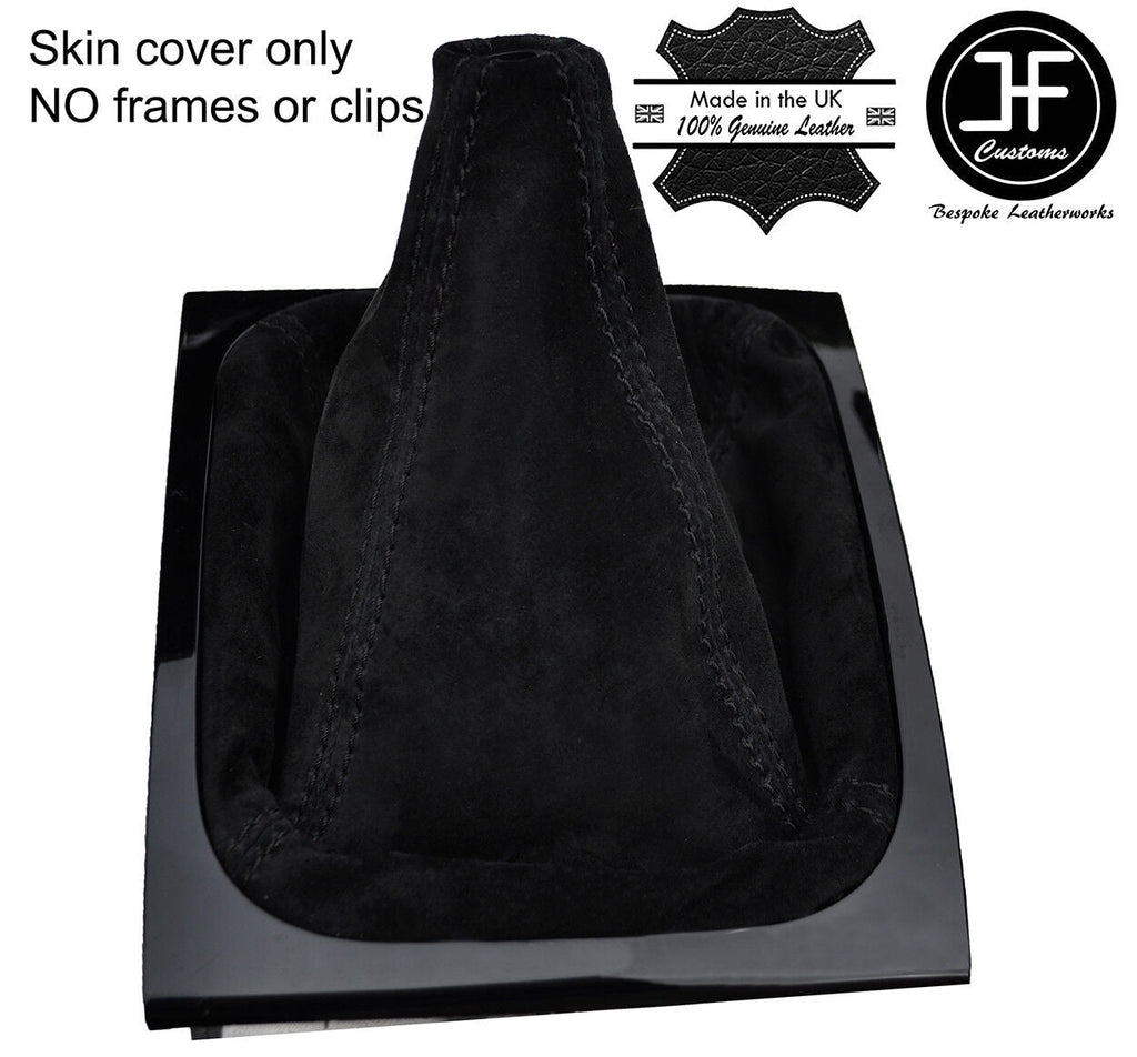 BLACK STITCHING SUEDE MANUAL GEAR GAITER FITS MITSUBISHI L200 2015-2018