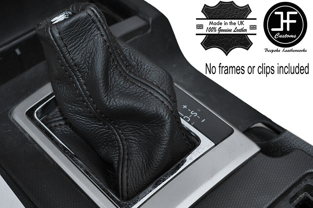 BLACK STITCH AUTO AUTOMATIC LEATHER GEAR GAITER FITS TOYOTA LANDCRUISER 150