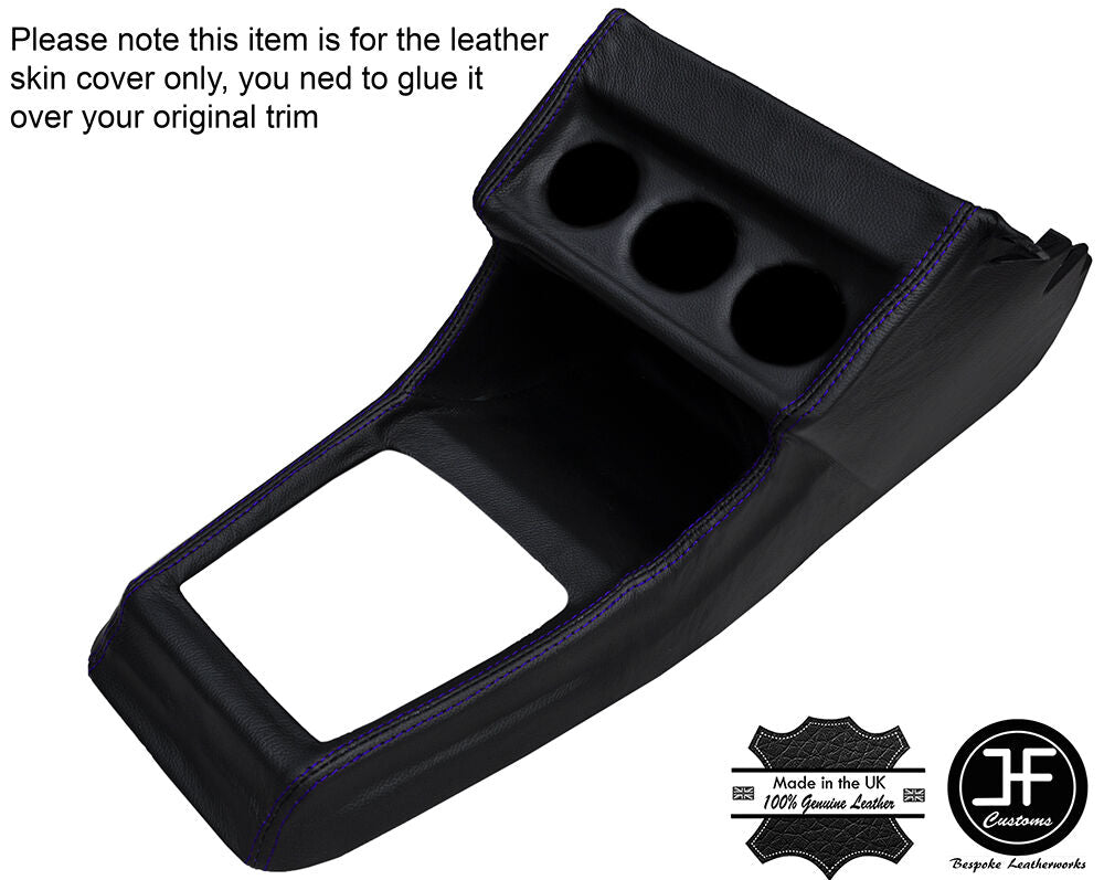 PURPLE  STITCHING CENTRE CONSOLE LEATHER COVER FITS VW GOLF MK1 JETTA CABRIO