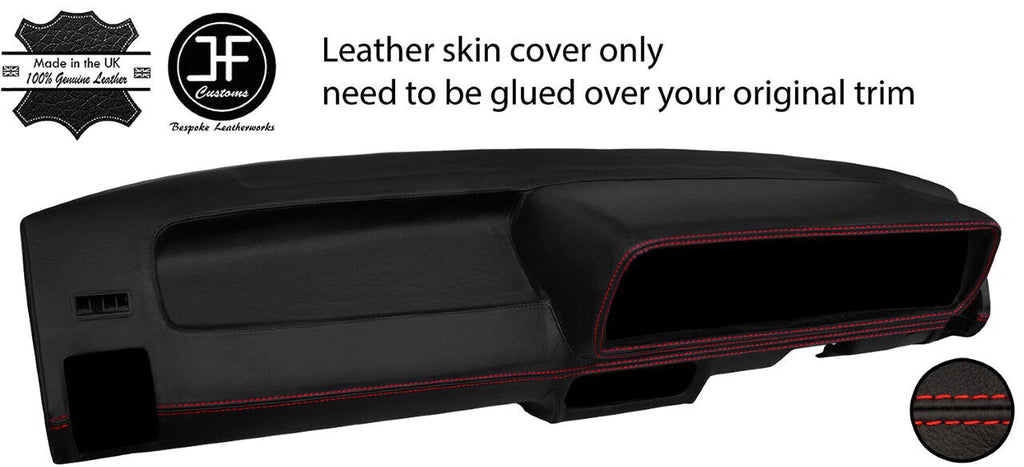 RED STITCH DASH DASHBOARD LEATHER COVER FOR VW GOLF JETTA CADDY MK1 SERIES 2