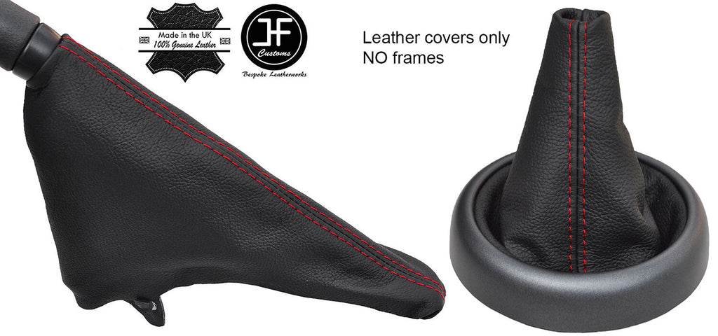 RED STITCH TOP GRAIN REAL LEATHER GAITER SET FITS BMW MINI R50 R52 R53 01-06