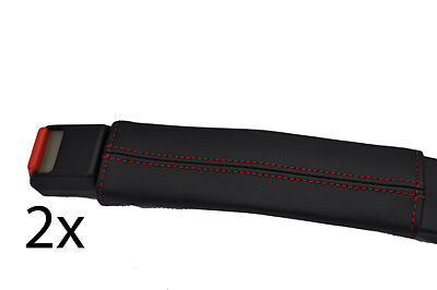 red stitch FITS TOYOTA MR2 MK1 84-90 2X SEAT BELT STALK LEATHER COVERS