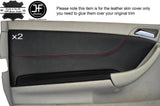 RED STICH 2X FRONT DOOR LEATHER COVERS FITS MERCEDES C CLASS CL203 W203 COUPE
