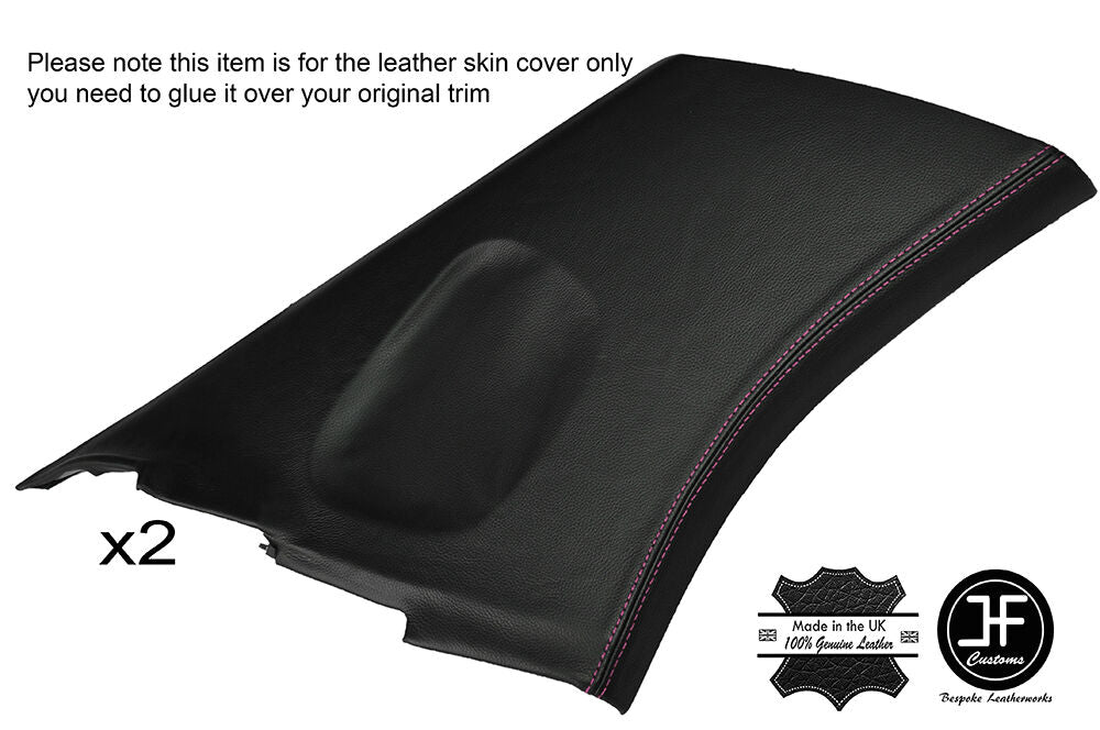 PINK STITCH 2X REAR C PILLAR LEATHER COVERS FITS SUBARU IMPREZA WRX STI 02-07