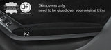 BLACK STITCH 2X FRONT DOOR ARMREST SUEDE  COVERS FOR AUDI A5 CABRIO 09-16