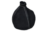 WHTE STITCH  FITS ALFA ROMEO 159 2005-2011 REAL SUEDE GEAR GAITER CUSTOM NEW