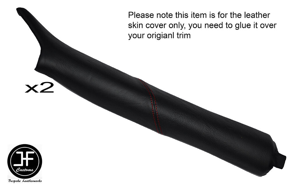 RED STITCH 2X A POST PILLAR LEATHER SKIN COVERS FITS FERRARI 360 MODENA 99-05