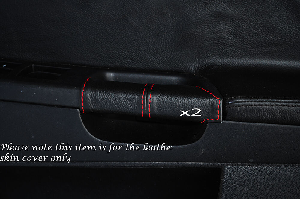 RED STITCH 2X FRONT DOOR HANDLE SKIN COVERS FITS MITSUBISHI LANCER EVO X 10