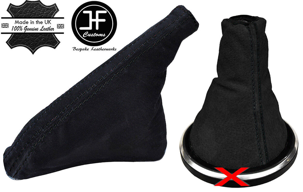 BLACK STITCH GENUINE SUEDE GEAR+HANDBRAKE GAITER FITS FORD FIESTA MK6 02-2008