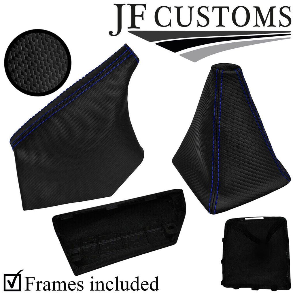 BLU STITCH CARBON VINYL GEAR HANDBRAKE + FRAMES FOR SUBARU IMPREZA WRX STI 08-14