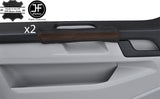 BLACK & BROWN STRIPE 2X DOOR HANDLE LEATHER COVERS FITS VW T6 TRANSPORTER 16-19