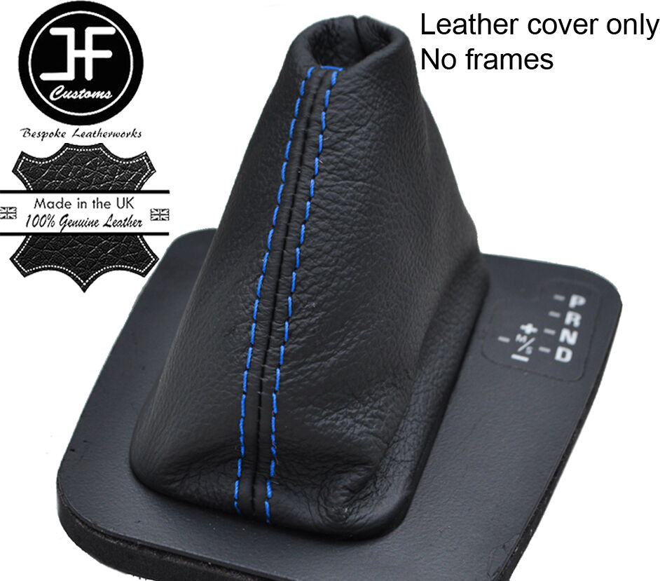 BLUE STITCH TOP GRAIN LEATHER AUTO AUTOMATIC GEAR GAITER FOR BMW E46 1999-2005