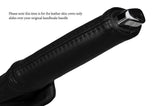 BLACK STITCH HANDBRAKE HANDLE LEATHER SKIN COVER FITS SEAT LEON 2012-2015+