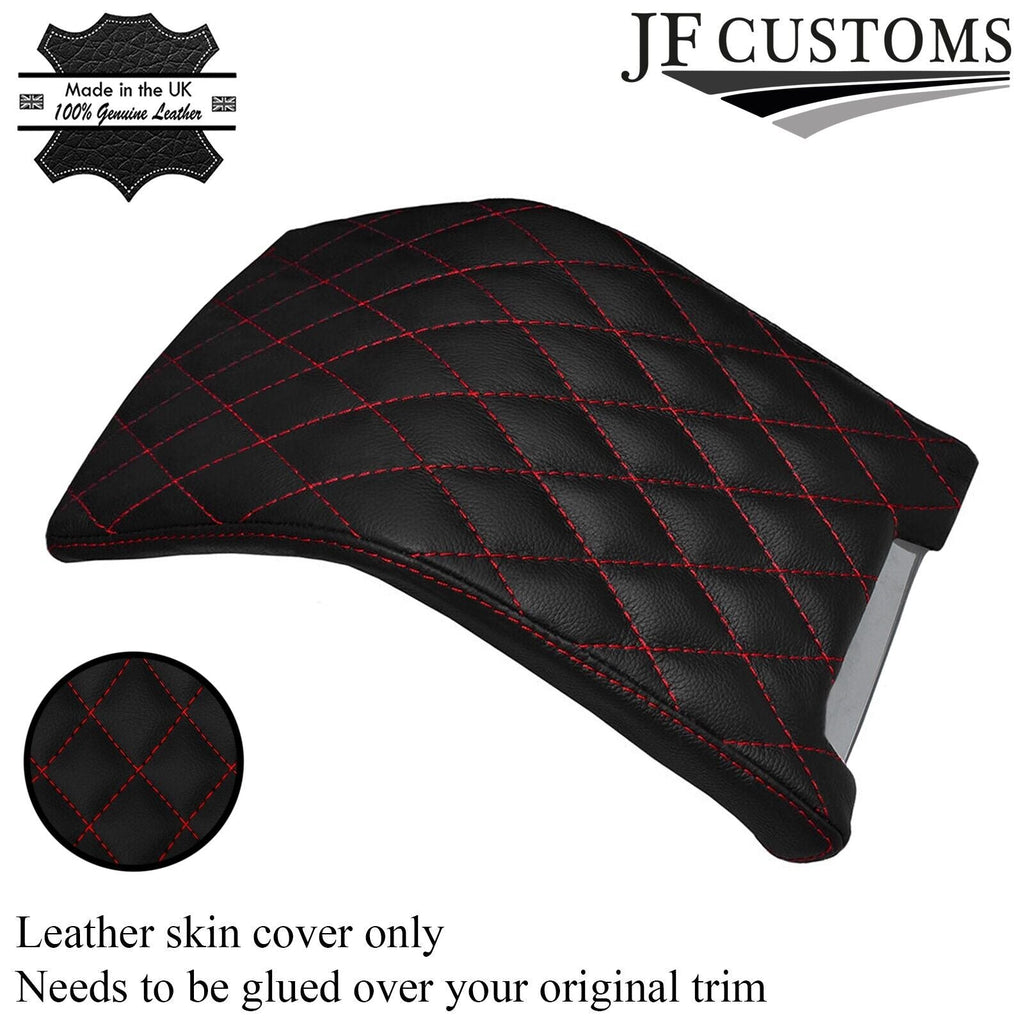 RED DIAMOND STITCH LEATHER ARMREST COVER FITS FORD MUSTANG 2010-2014 CUSTOM NEW