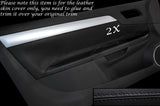 BLACK STITCH 2X DOOR CARDS TRIM SKIN COVERS FITS VAUXHALL OPEL TIGRA 04-09
