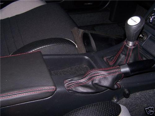FITS NISSAN SKYLINE R33 GTS T GTR GEAR HANDBRAKE + ARMREST COVER RED STITCH