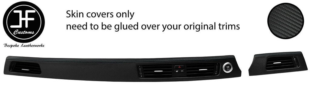 BLACK STITCH DASHBOARD VENT TRIM CARBON VINYL COVERS FOR BMW 3 E90 E91 E92 E93