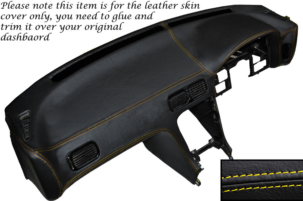 YELLOW STITCH DASH DASHBOARD LEATHER COVER FITS NISSAN S13 200SX 180SX 1988-1993