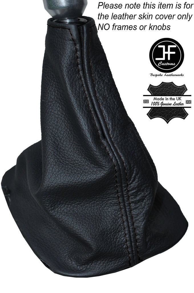 BLACK STITCH LEATHER SKIN MANUAL GEAR GAITER FITS PEUGEOT 108 2014-2016