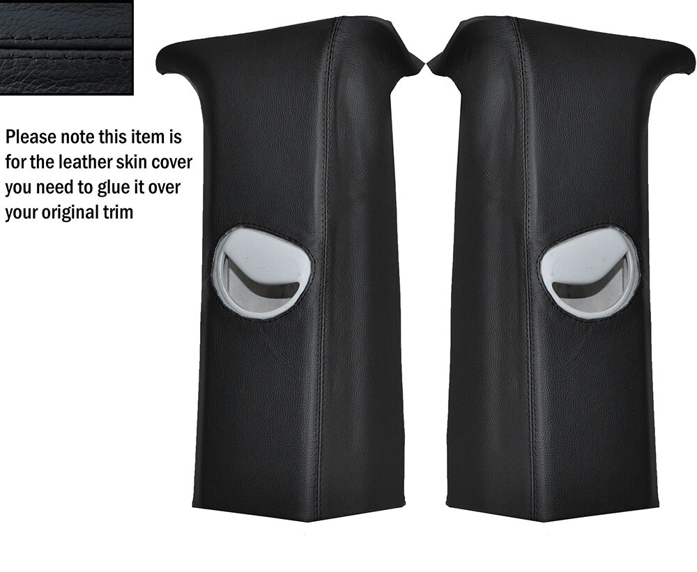 BLACK STITCH 2X C POST PILLARS SKIN COVERS FITS VW T5 TRANSPORTER CARAVELLE