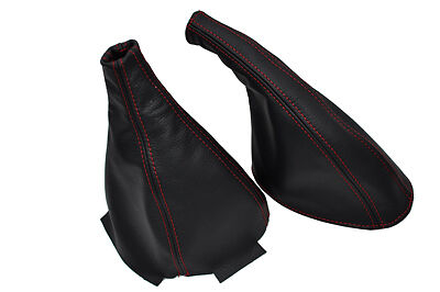FITS HONDA CRX DEL SOL LEATHER 92-97 SET GAITERS RED STITCH CUSTOM NEW