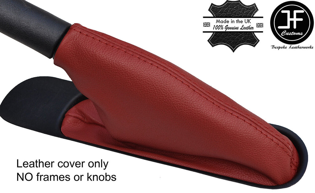 DARK RED TOP GRAIN REAL LEATHER HANDBRAKE GAITER FOR BMW MINI COOPER R55 R56 R57