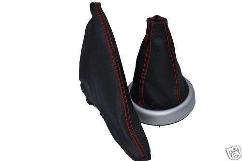 FITS BMW MINI COOPER ONE S 01-06 GAITERS SET RED STITCH CUSTOM NEW MADE IN UK