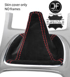 RED STITCHING REAL SUEDE GEAR GAITER FITS FORD S MAX S-MAX 2006-2014 CUSTOM NEW