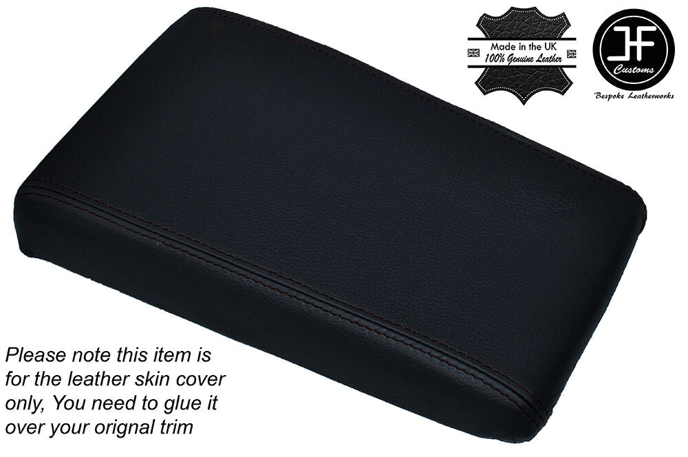 BLACK STITCHING LEATHER ARMREST LID SKIN COVER FITS JAGUAR SERIES 2 CLASSIC